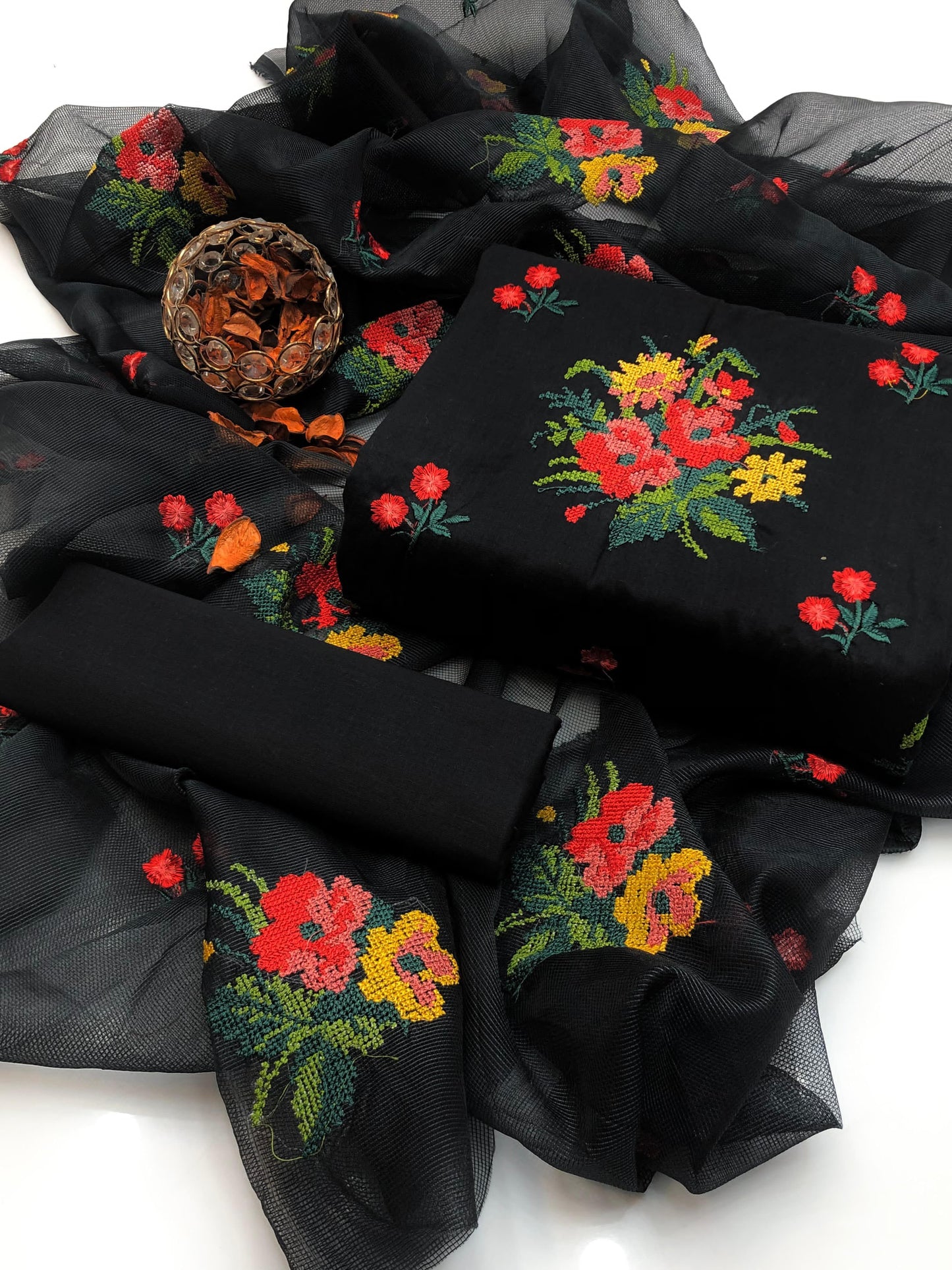 Bold Lawn Cotton Cross Stitch Shirt and Dupatta 3Pcs Dress
