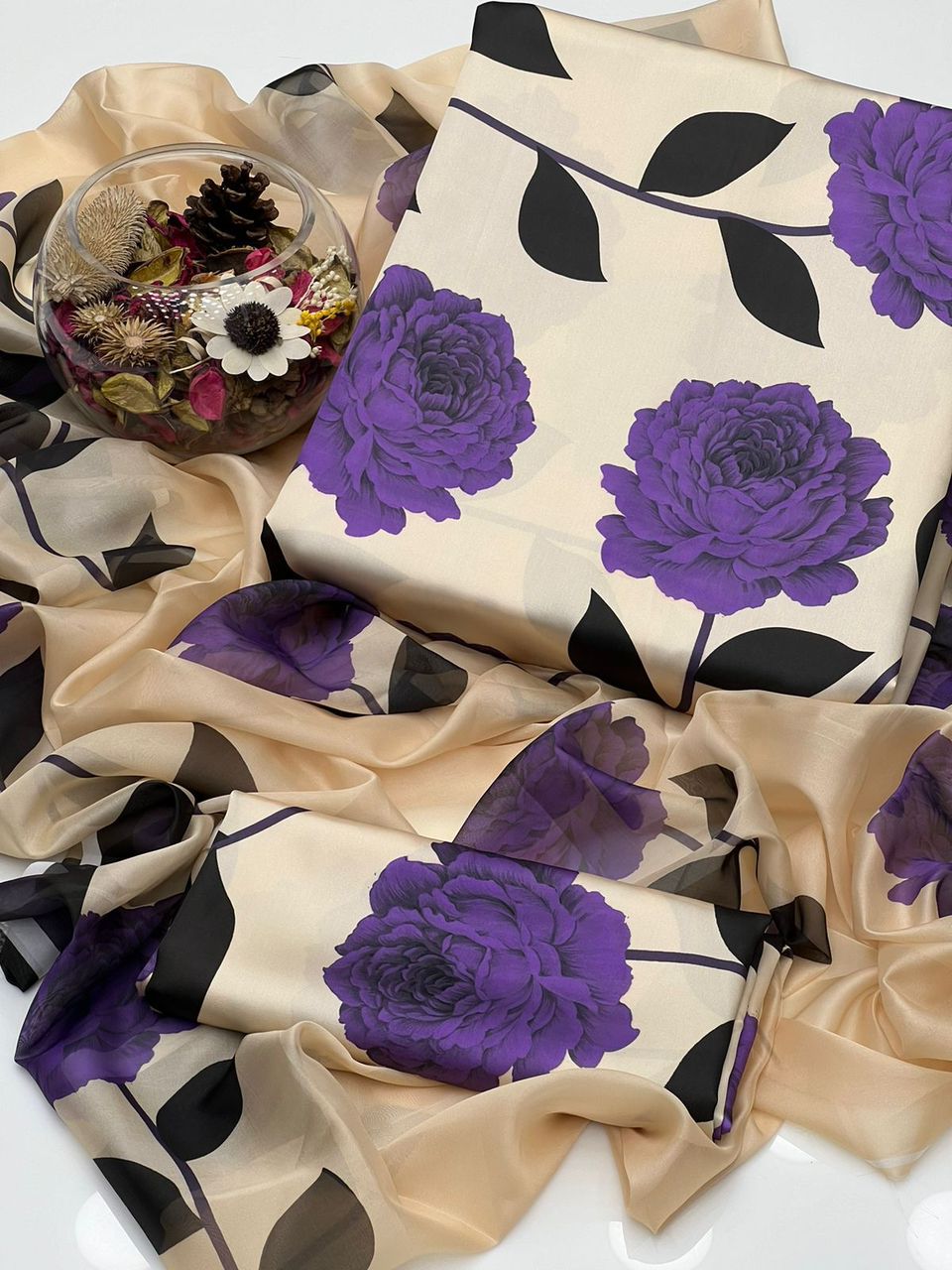 Chic Shamoze Silk Tie & Dye Digital Print 3Pcs Dress