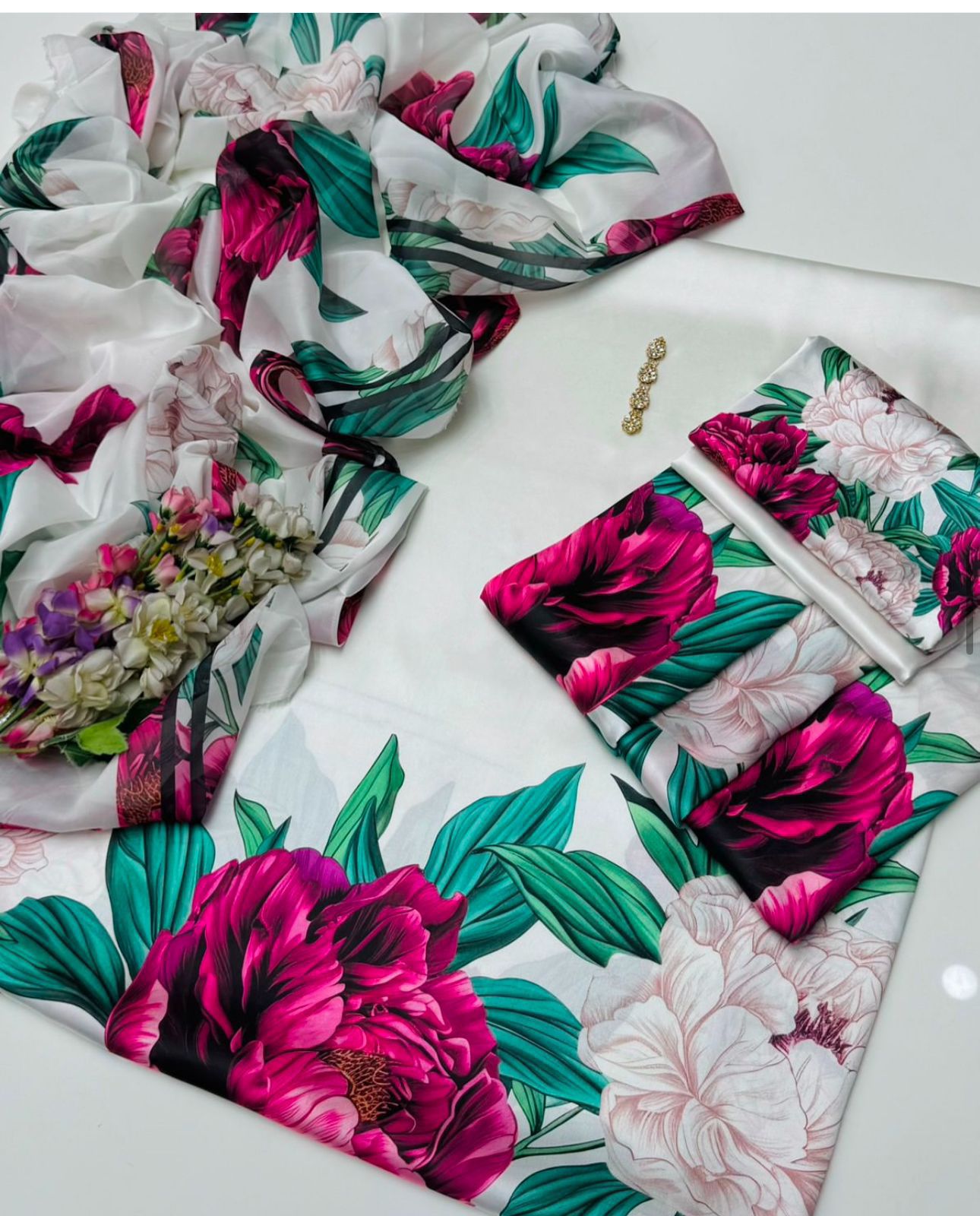Shamoze Silk Tie & Dye Digital Print 3Pcs Dress