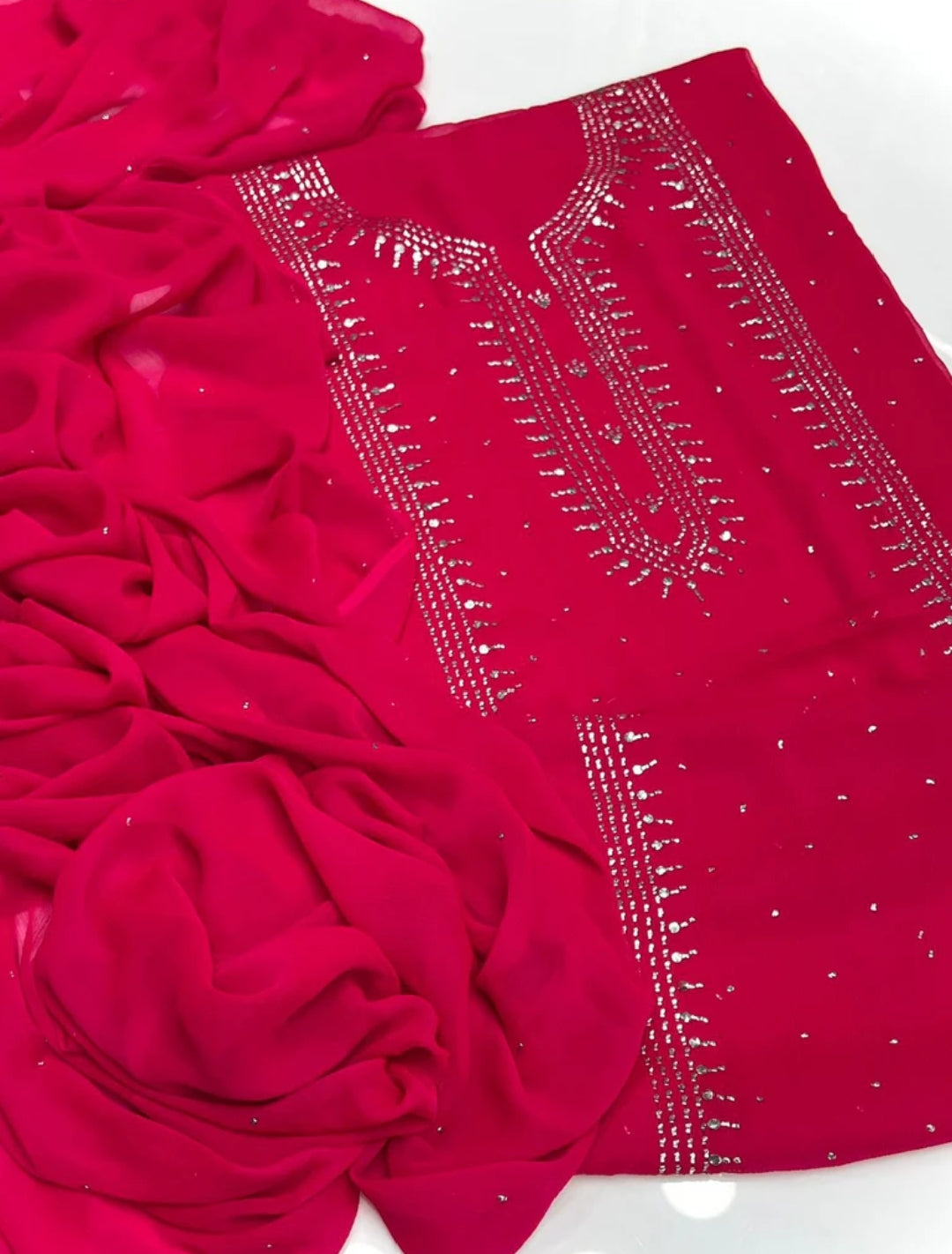 Chiffon Mukesh Work Shirt & Dupatta 2Pc Dress