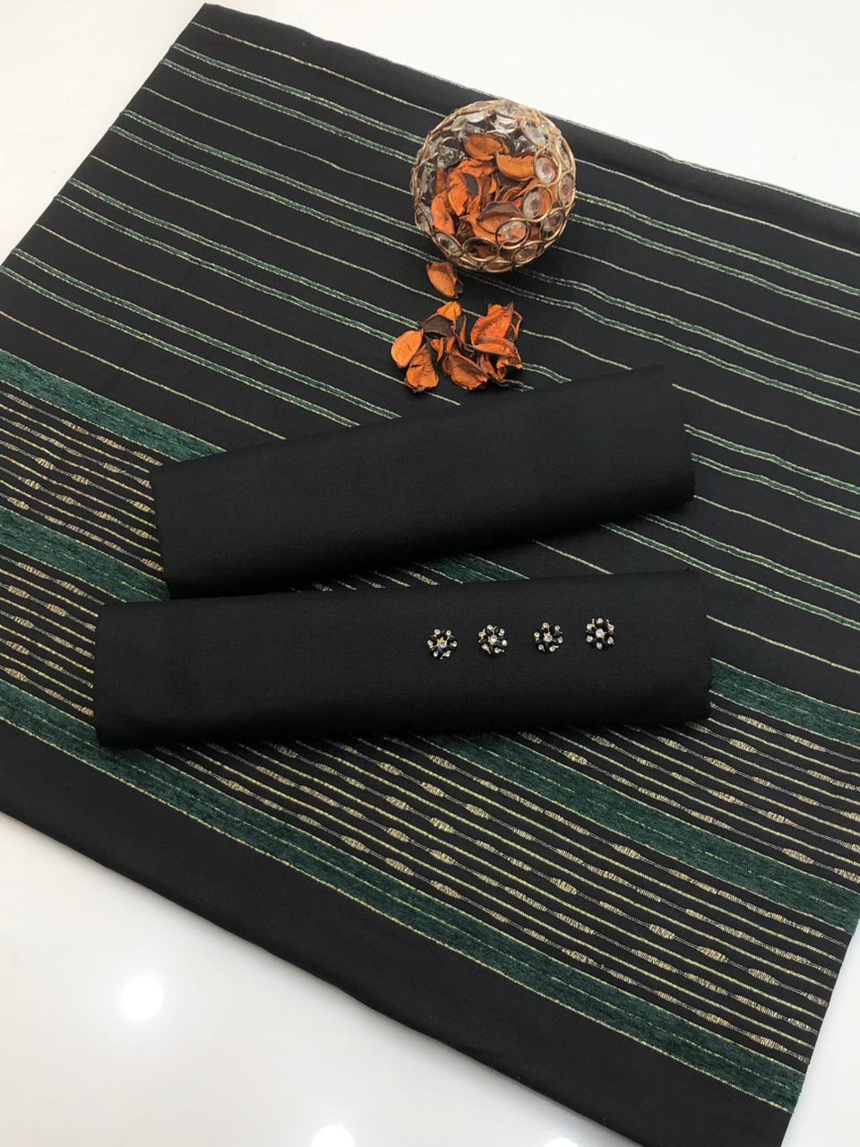 Multani Khaadi Sussi With Jacquard Velvet Border Shawl 3Pcs Dress