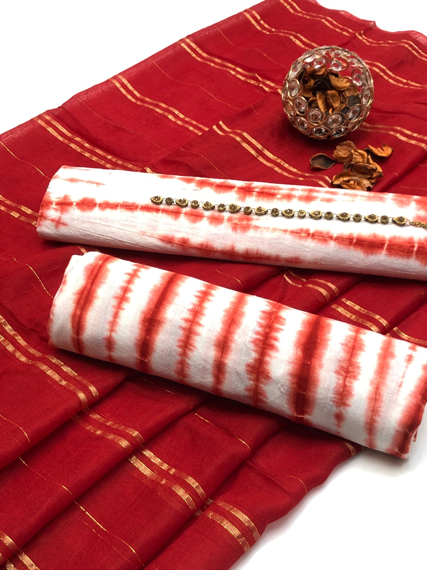 Eminent Pure Cotton Tie N Dye with Zari Dupatta 3Pcs Dress