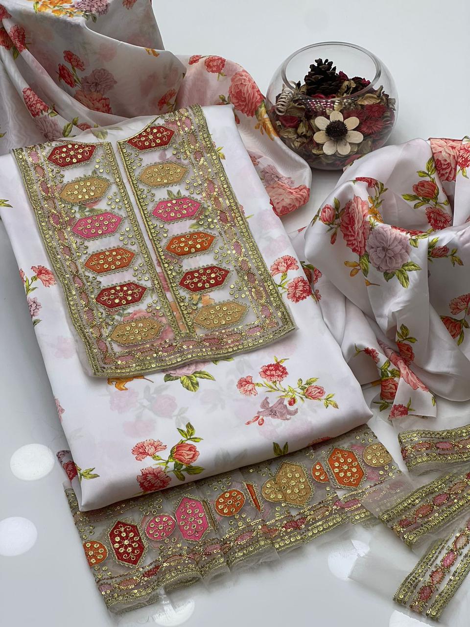 Aneela’s Hit Code – Shamoze Silk Digital Print 3Pcs Dress