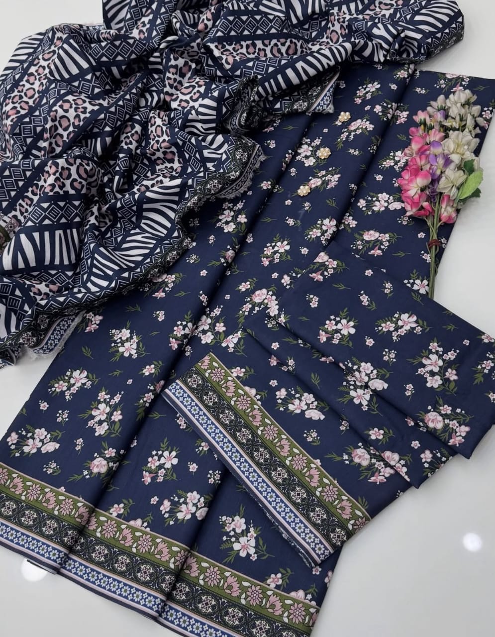 Digital Printed Khaddar With Beautiful Khaddar Shawl 3Pcs Dress