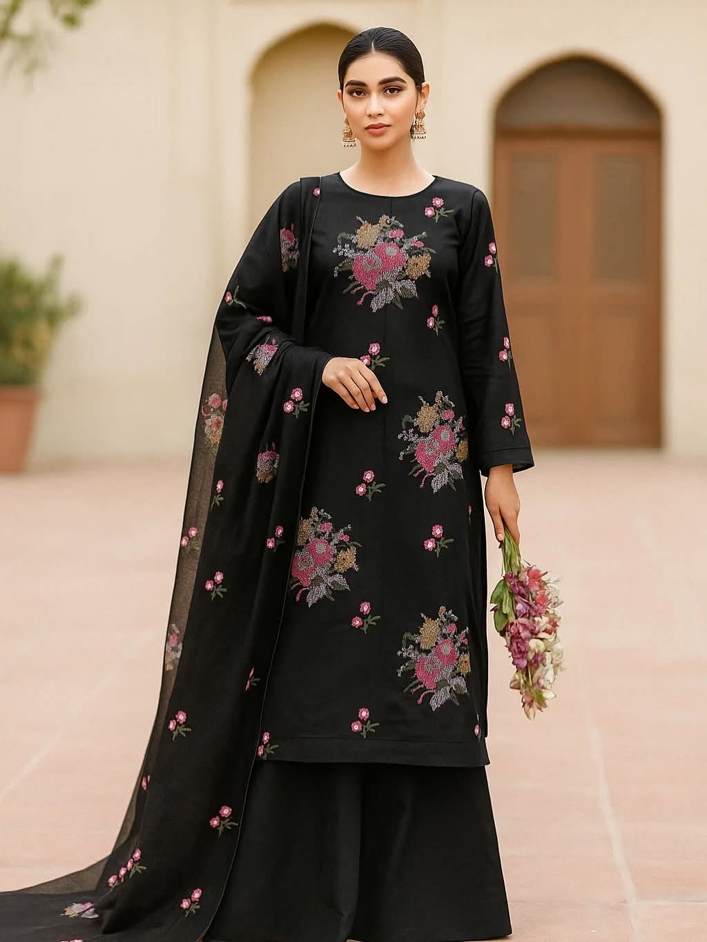 Ornate GTM Lawn Cross-Stitch Embroidery 3Pcs Dress