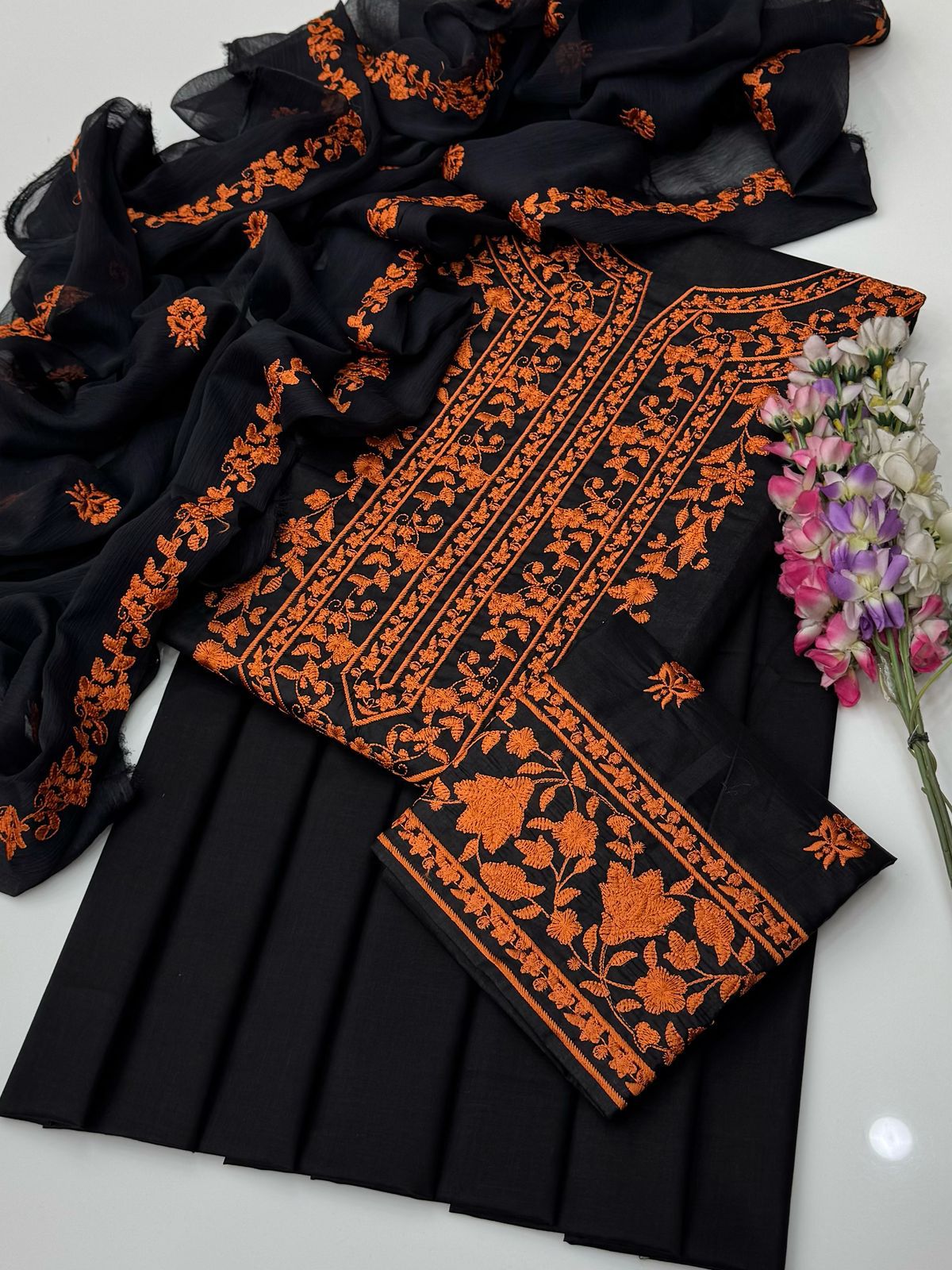 Classic Embroidered Lawn Cotton 3Pcs Dress