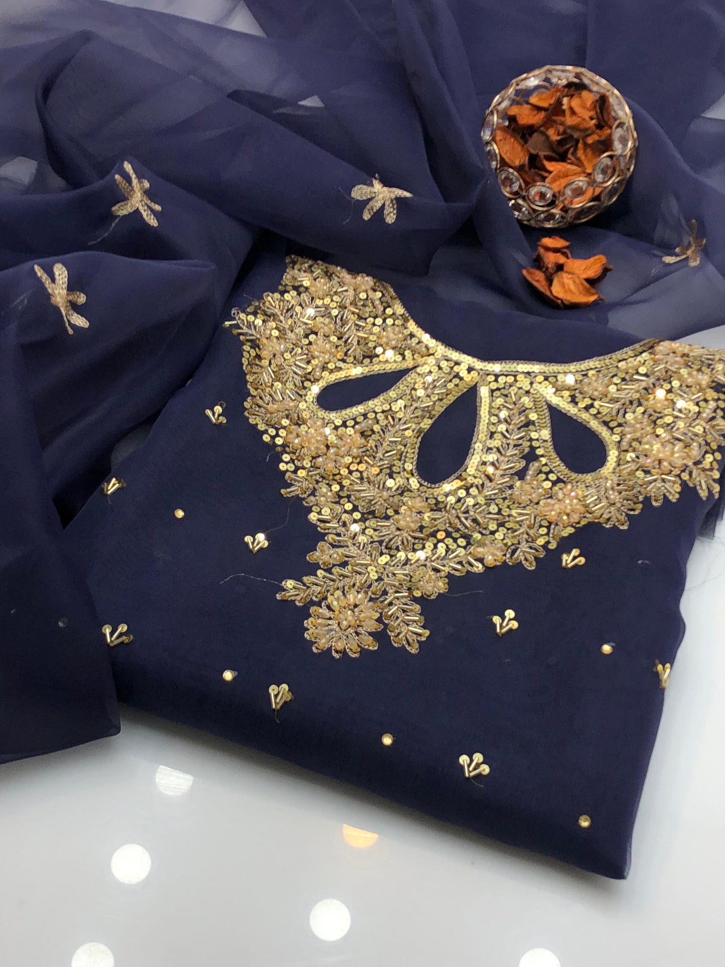Zenvira Organza Shirt with Embroidered Dupatta 2Pcs Dress