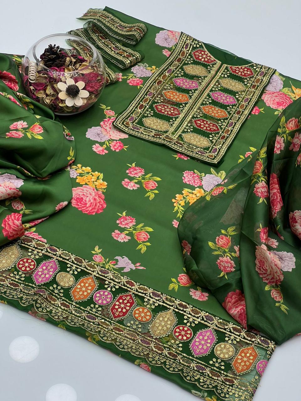 Aneela’s Hit Code – Shamoze Silk Digital Print 3Pcs Dress