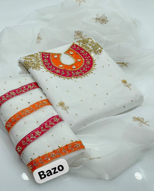 Stunning Organza Aari Zari Work 2Pcs Dress