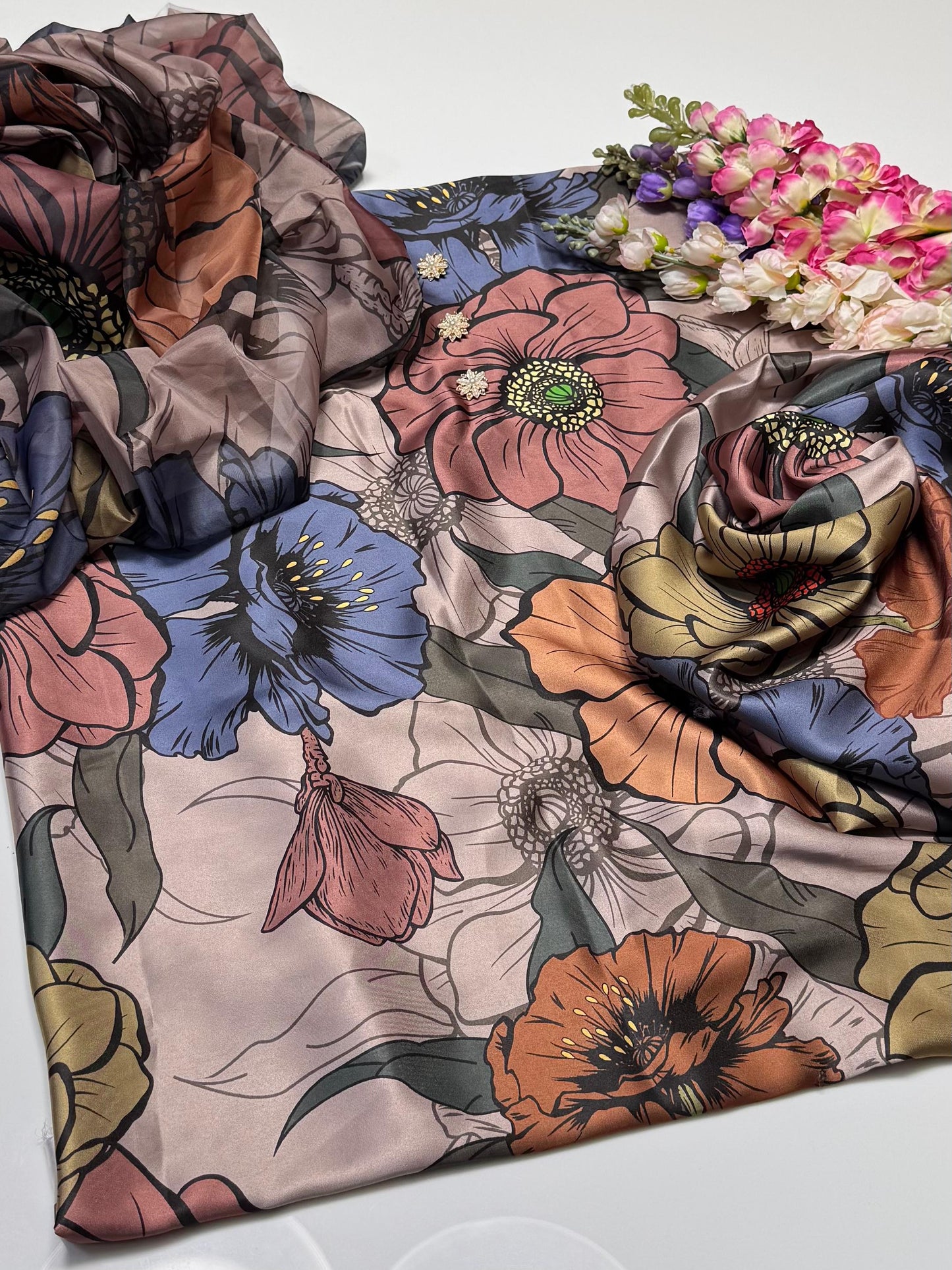 Shamoze Silk Digital Print Suit with Dupatta 3Pcs Dress