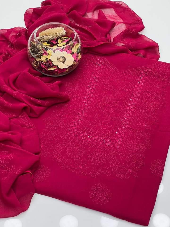Shadow Sheesha Shiffon Handmade 2Pcs Dress