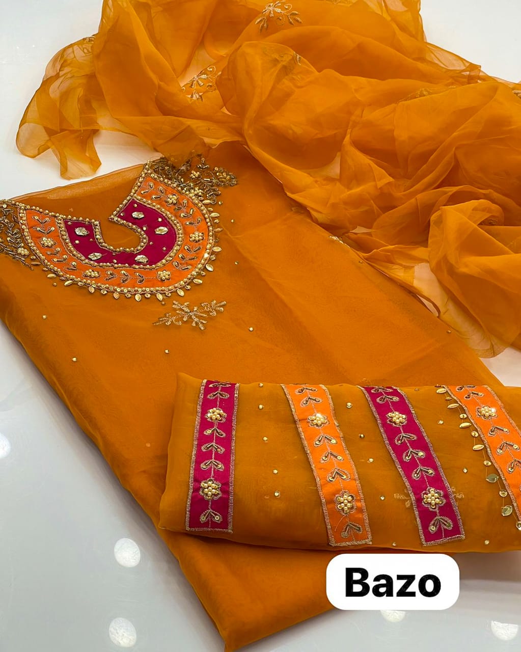 Stunning Organza Aari Zari Work 2Pcs Dress