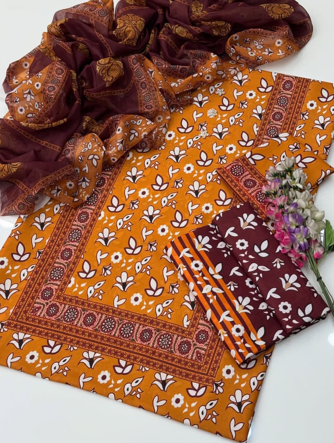Zyra Shamoze Silk Digital Print 3Pcs Dress