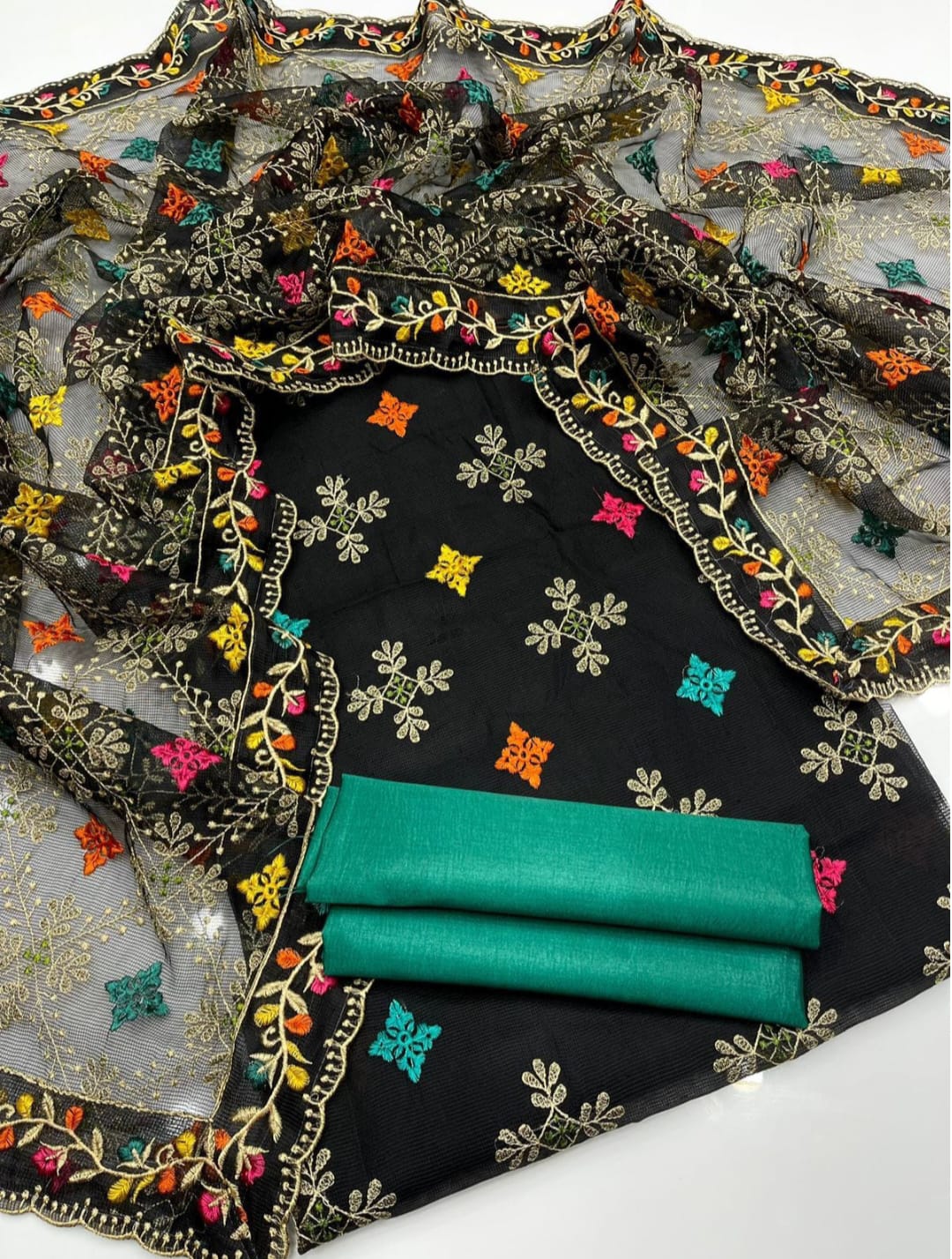 Opal Khaddi Net Embroidered 3 Pcs Dress