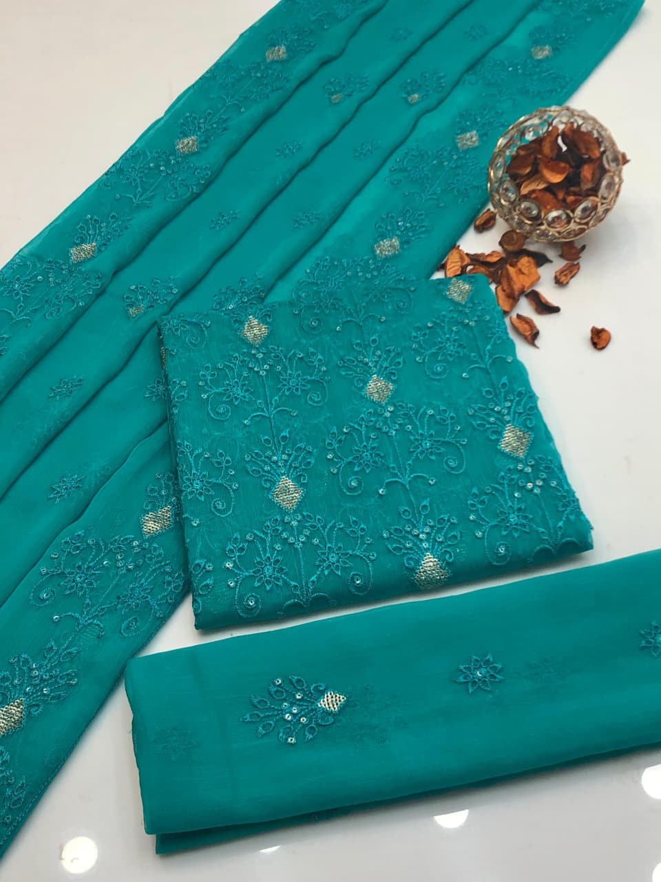 Pure Bamber Embroidered Elegance  2Pcs Dress