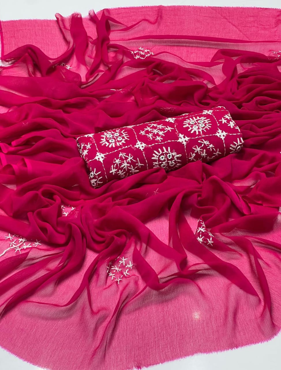 Handmade Bamber Crinkle Sindhi Jaal with Mirror Work 2Pcs Dress