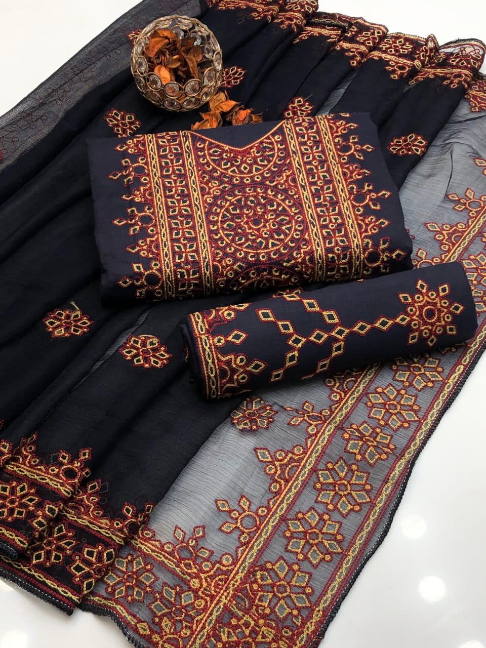 Pristine Aari Balochi Embroidered Lawn Cotton 3Pcs Dress