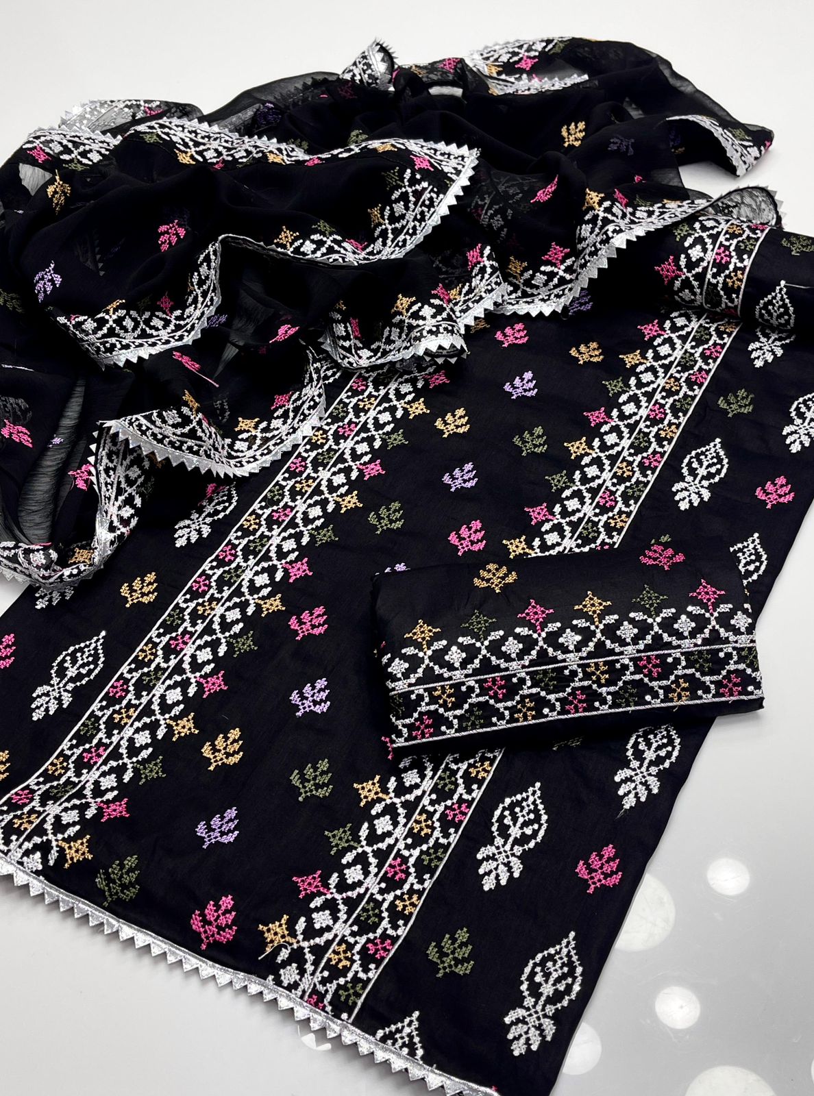 Grace GTM Lawn Cross-Stitch Embroidery 3Pcs Dress