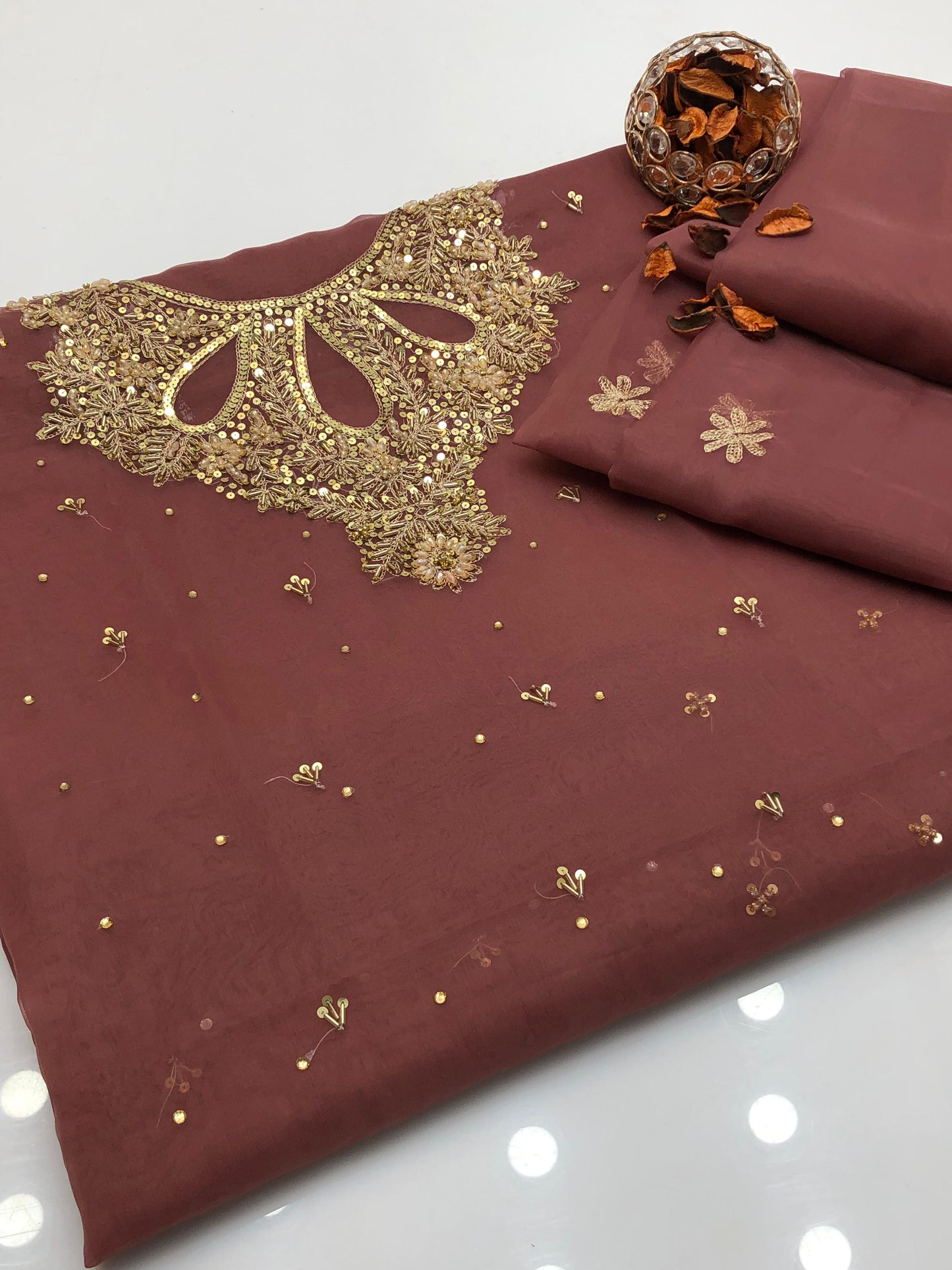 Zenvira Organza Shirt with Embroidered Dupatta 2Pcs Dress