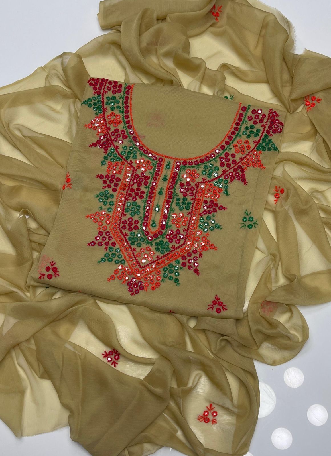 Trendy Chiffon Balochi Handmade Embroidery 2Pc Dress