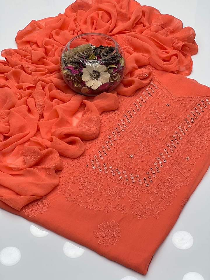 Shadow Sheesha Shiffon Handmade 2Pcs Dress
