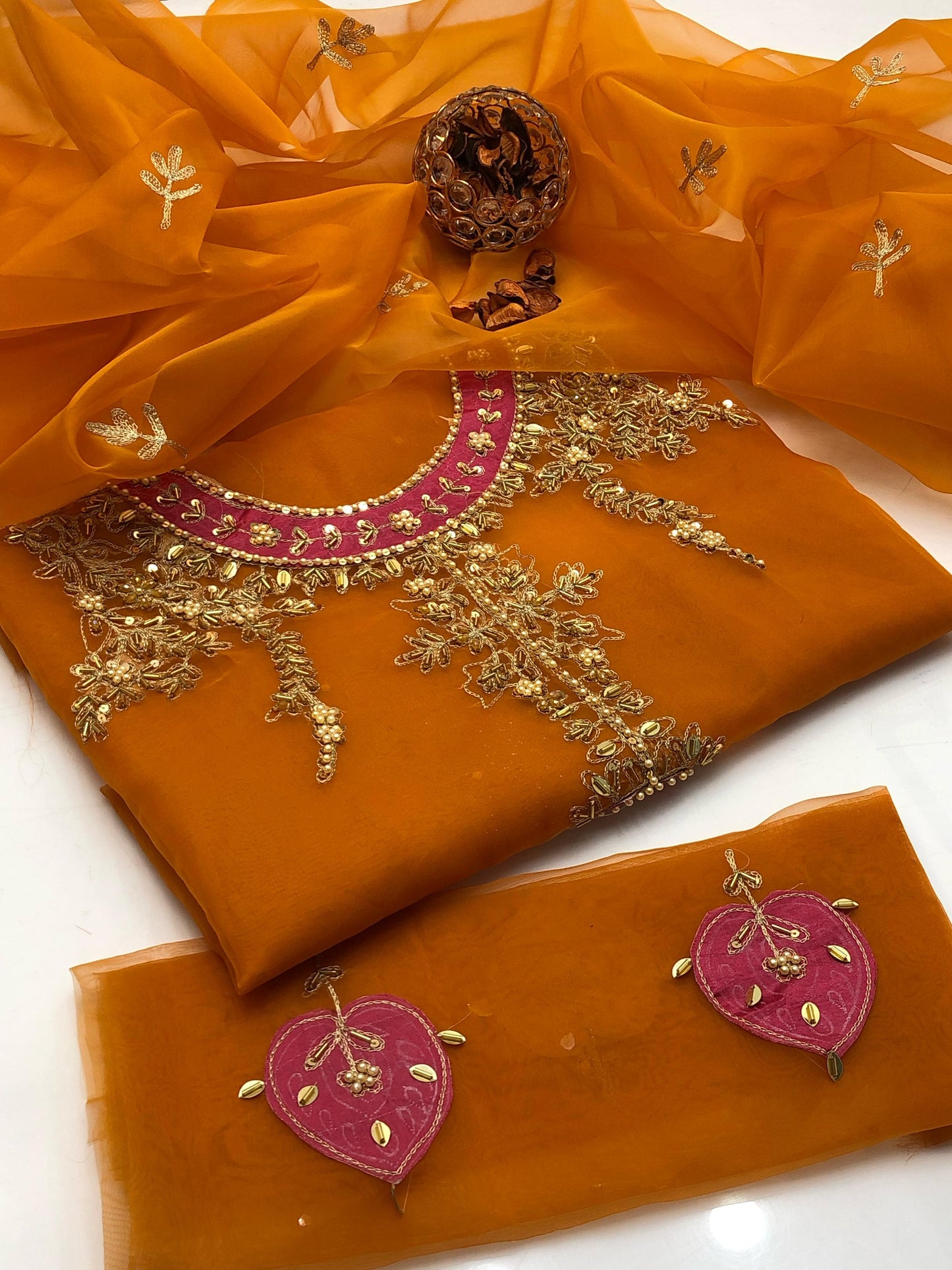 Brilliance Organza Shirt with Embroidered Dupatta 2Pcs Dress