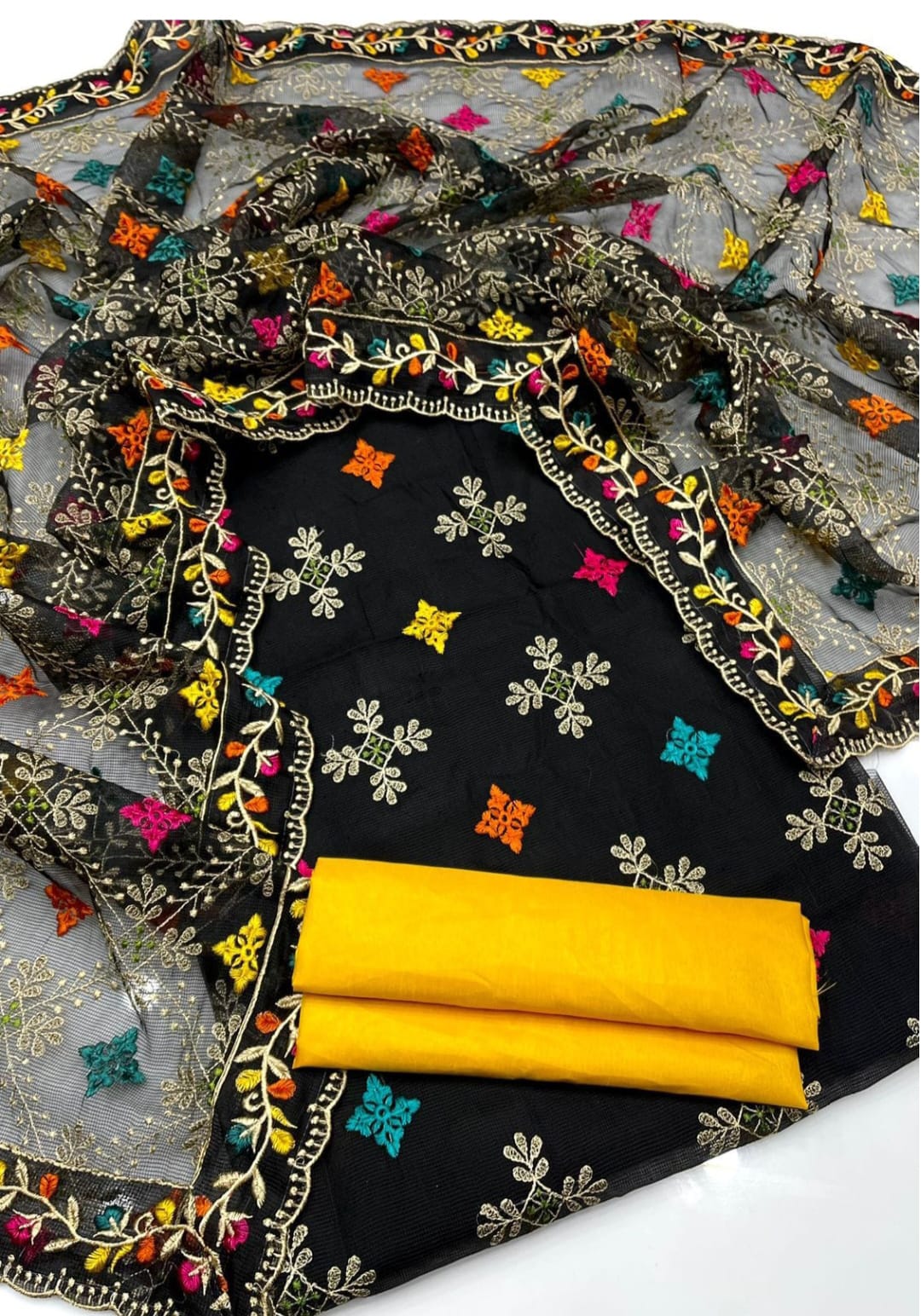 Opal Khaddi Net Embroidered 3 Pcs Dress