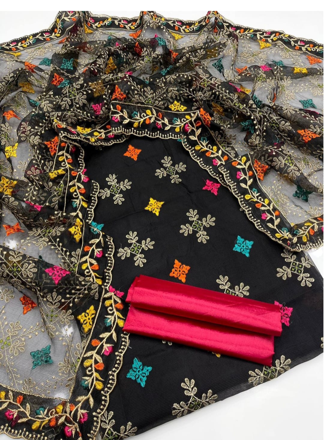 Opal Khaddi Net Embroidered 3 Pcs Dress