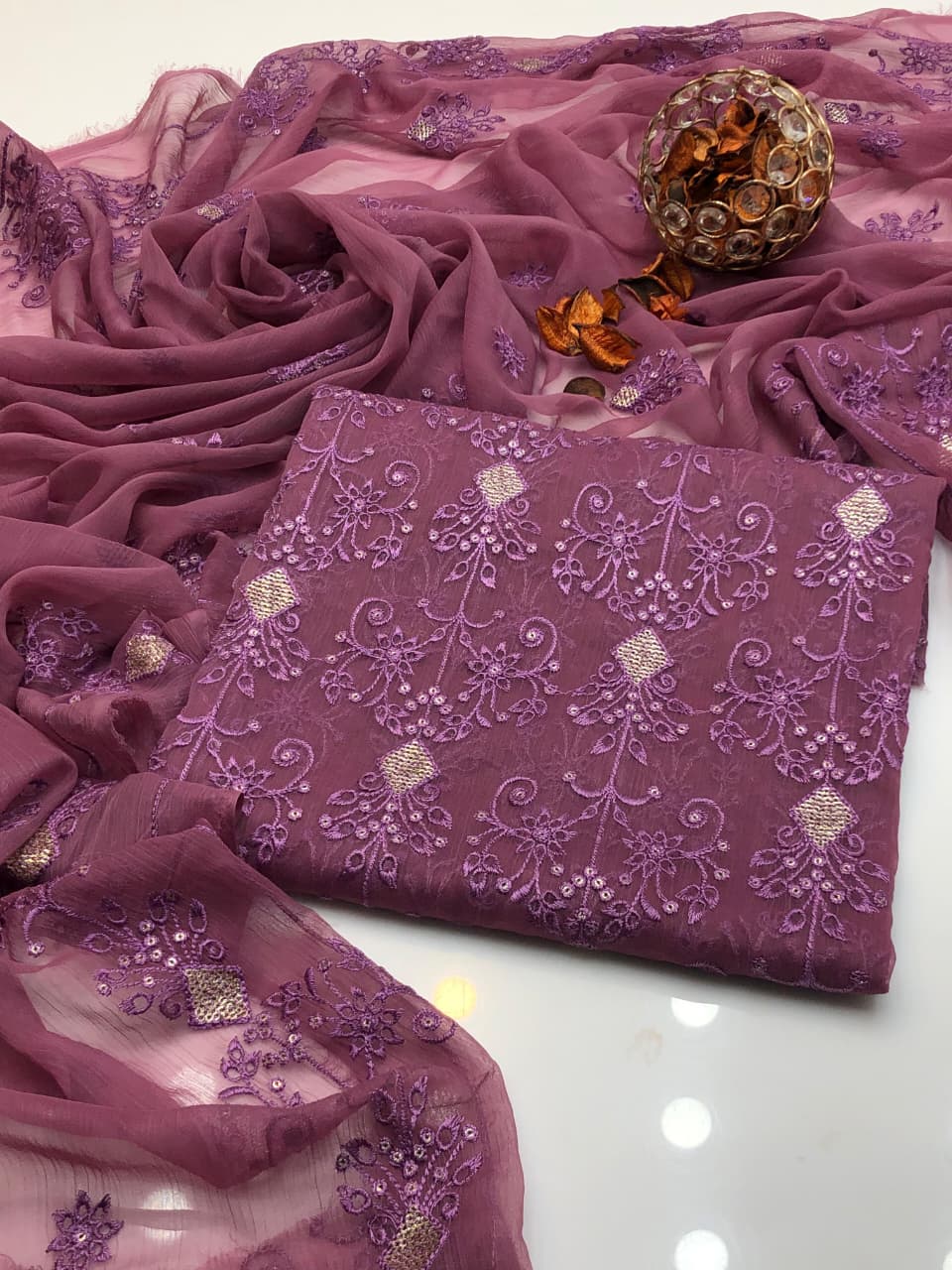 Pure Bamber Embroidered Elegance  2Pcs Dress