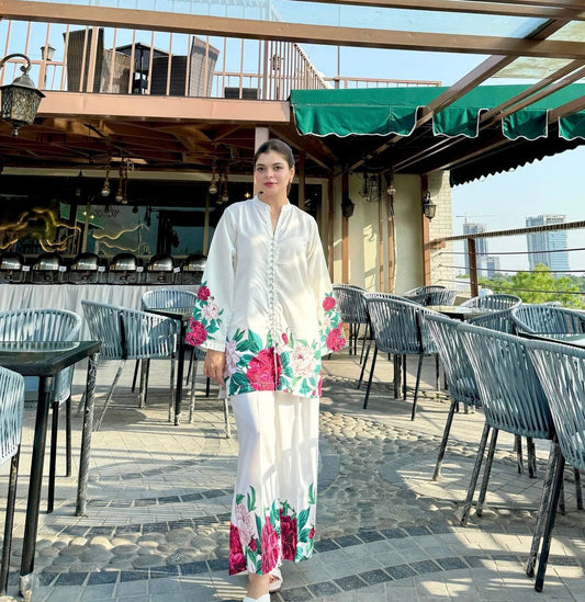 Shamoze Silk Tie & Dye Digital Print 3Pcs Dress