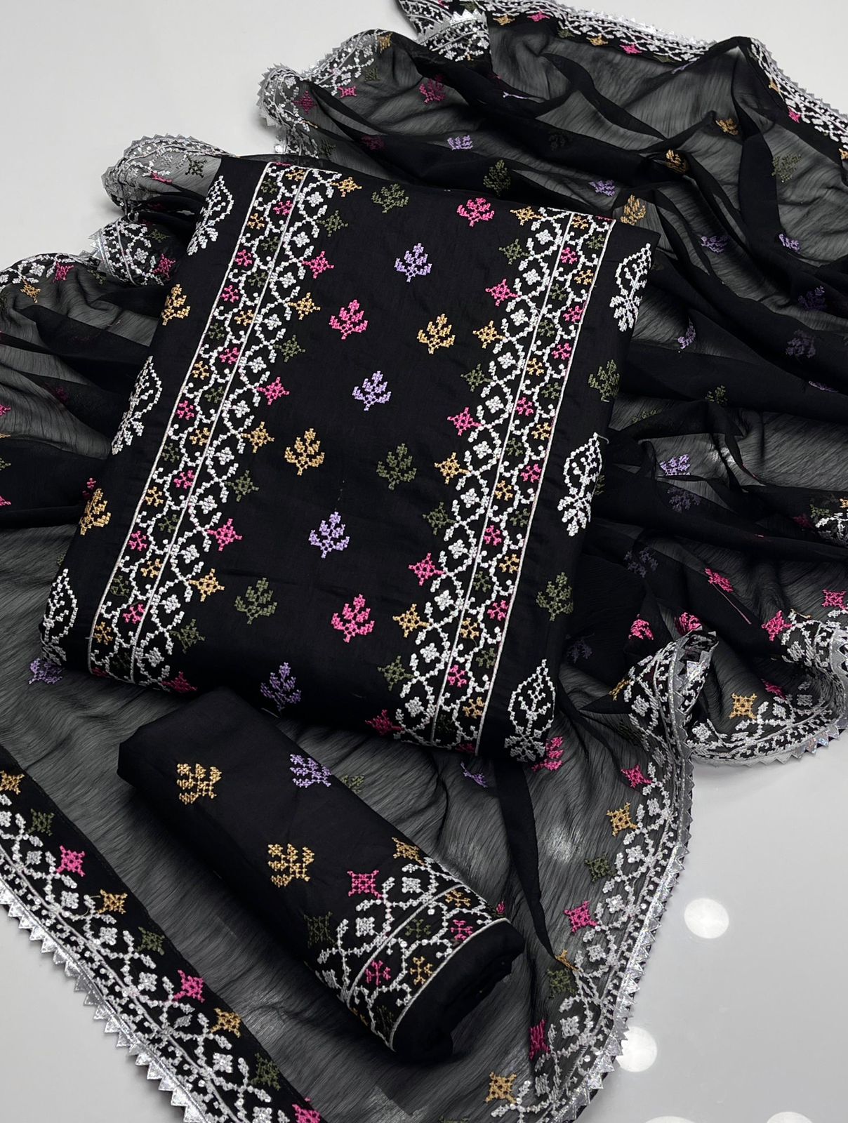 Grace GTM Lawn Cross-Stitch Embroidery 3Pcs Dress