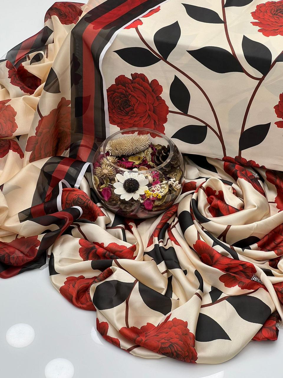 Chic Shamoze Silk Tie & Dye Digital Print 3Pcs Dress