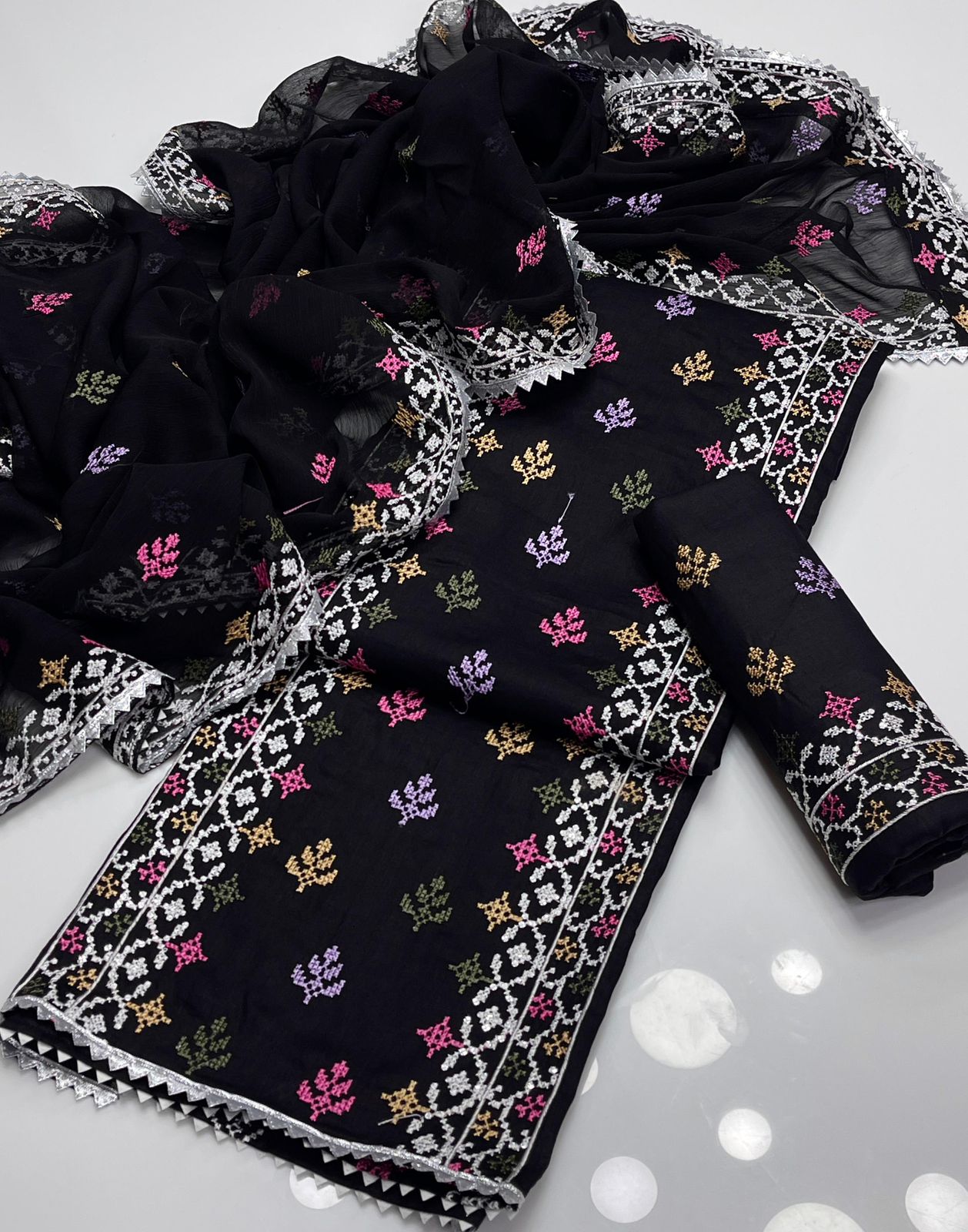 Grace GTM Lawn Cross-Stitch Embroidery 3Pcs Dress