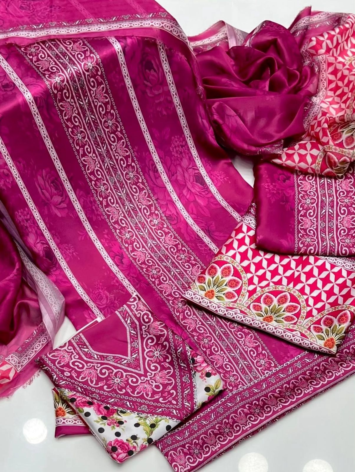 Gorgeous Shamoze Silk Tie n Die Digital Print 3Pcs Dress