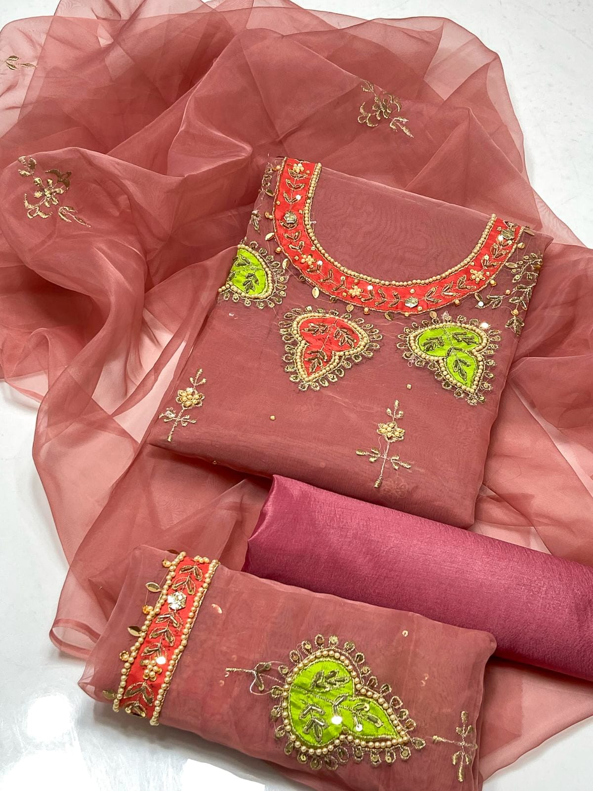Aurelia Organza Embroidered 3Pcs Dress