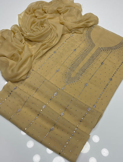 Chiffon Handmade Mukesh Work 2Pcs Dress