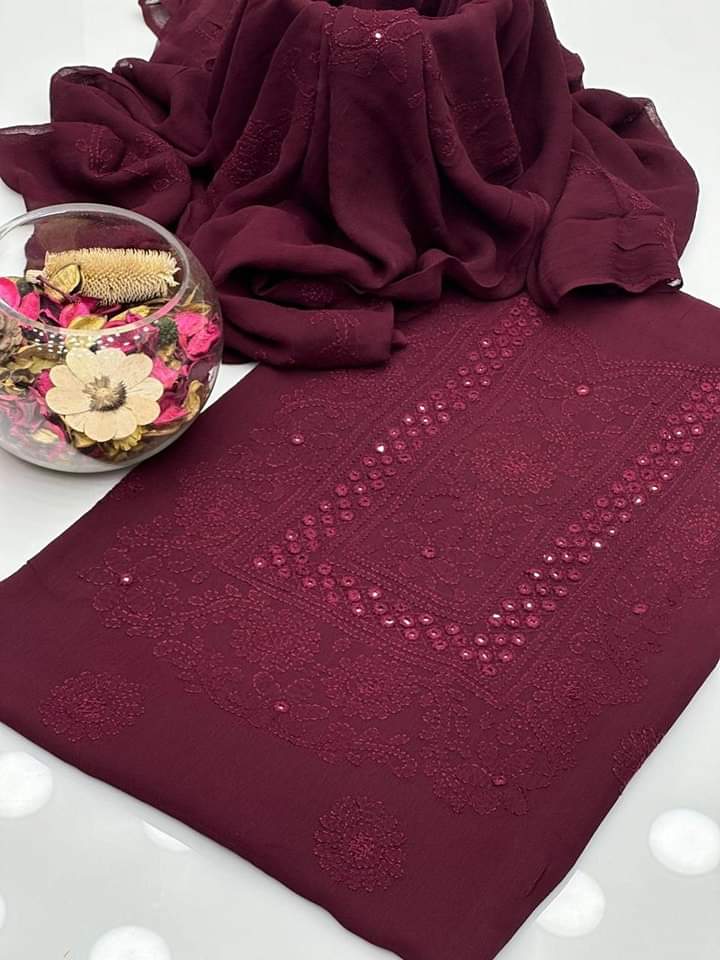 Shadow Sheesha Shiffon Handmade 2Pcs Dress