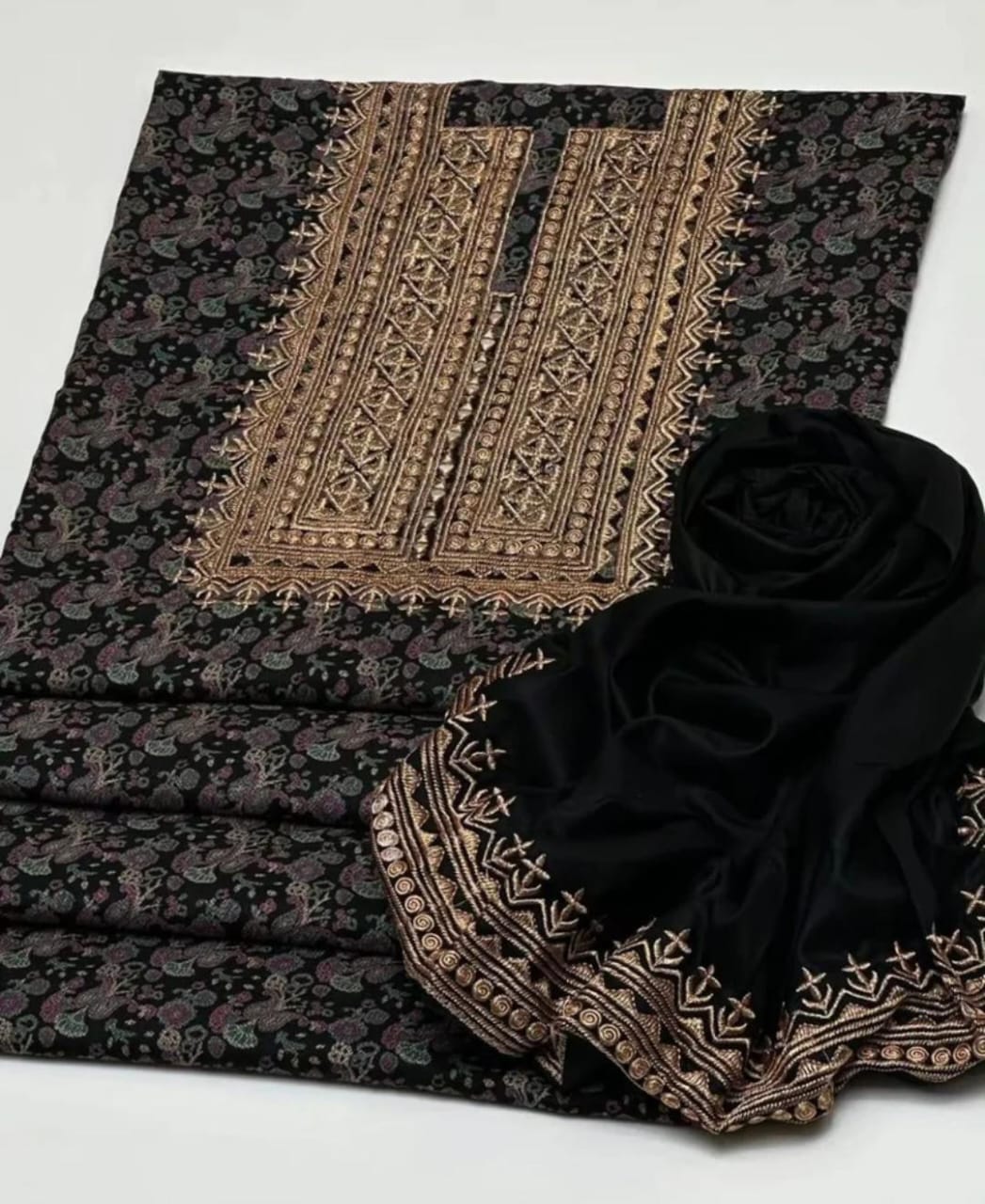 Dhanak Embroidered & Printed 2Pcs  Dress