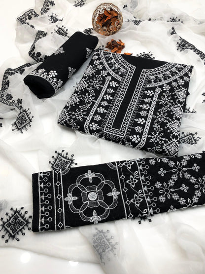 Enchanting Lawn Cotton Embroidered Shirt and Dupata 3Pcs Dress