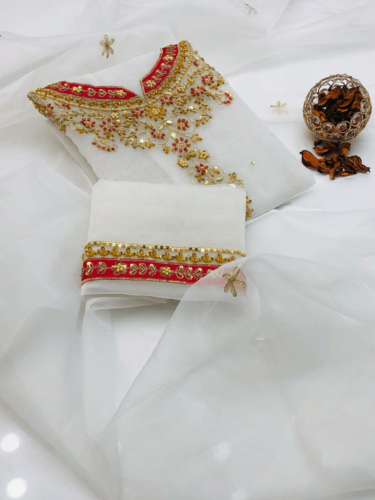 Arvaya Organza Classic Embroidered 2Pcs Dress