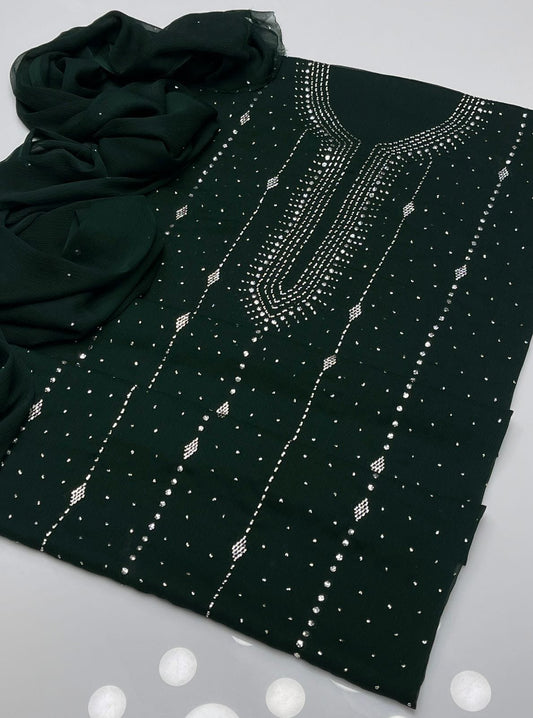 Chiffon Handmade Mukesh Work 2Pcs Dress