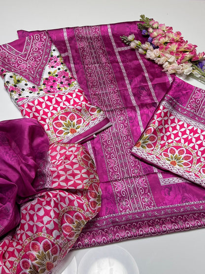 Gorgeous Shamoze Silk Tie n Die Digital Print 3Pcs Dress