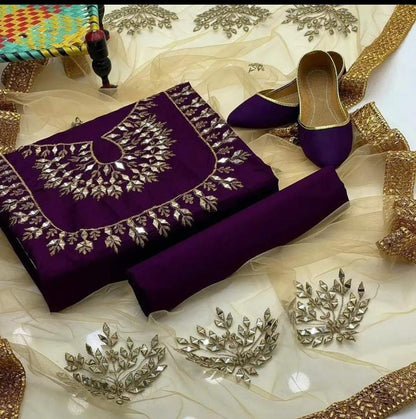 Royale Stuff Kataan Mirror Work 4Pcs Dress