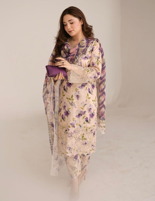 Ethereal Swiss Lawn Digital Print 3Pcs Dress