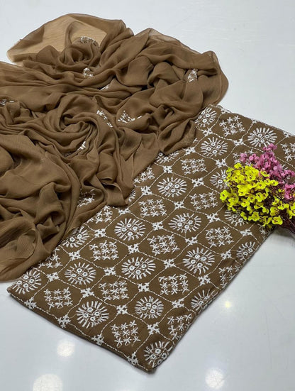Handmade Bamber Crinkle Sindhi Jaal with Mirror Work 2Pcs Dress