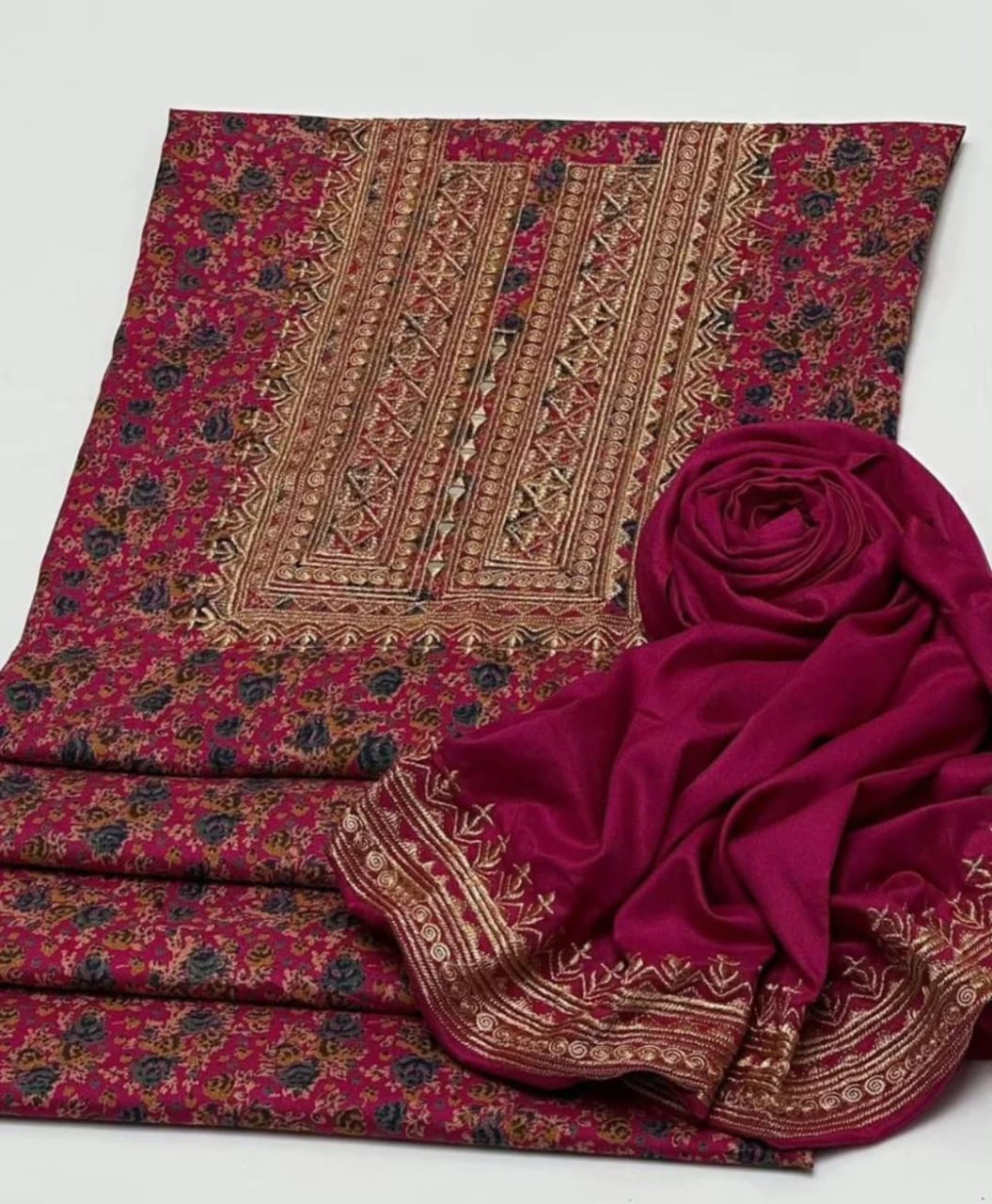 Dhanak Embroidered & Printed 2Pcs  Dress