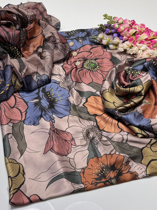Shamoze Silk Digital Print Suit with Dupatta 3Pcs Dress