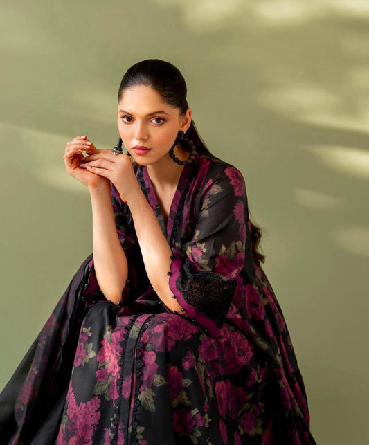 Classic Swiss Lawn Digital Print Suit With Dupatta 3Pcs Dress