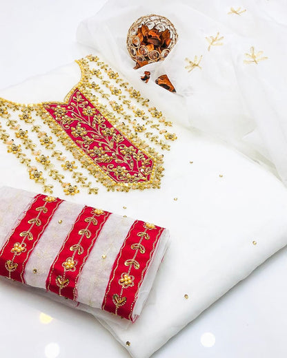 Virello Organza Shirt with Embroidered Dupatta 2Pcs Dress