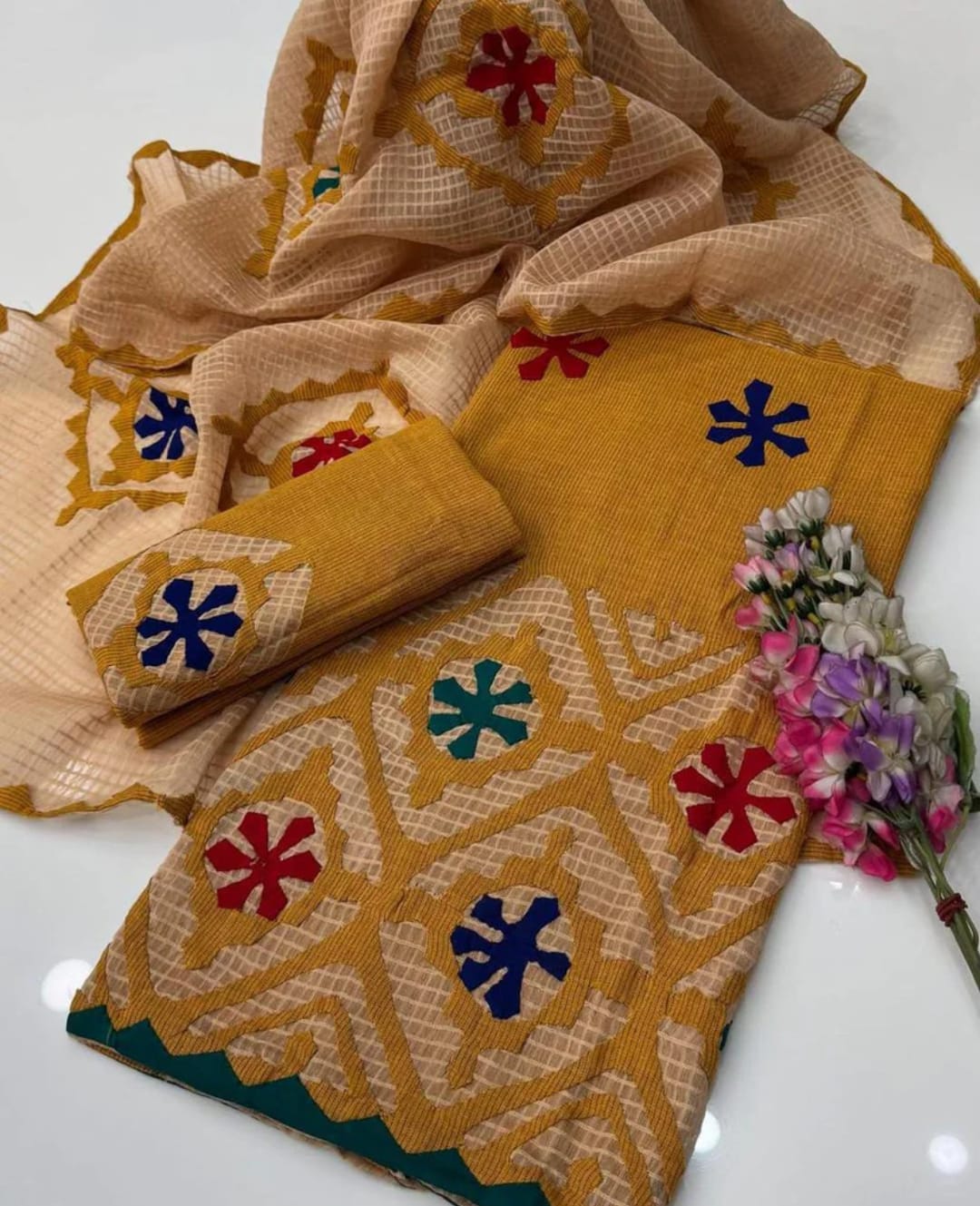 Seraphic Khaddar Handmade Appliqué Work 3Pcs Dress